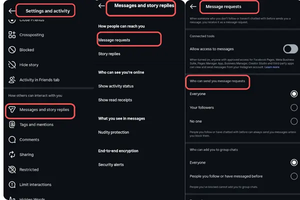 آموزش بستن دایرکت اینستاگرام